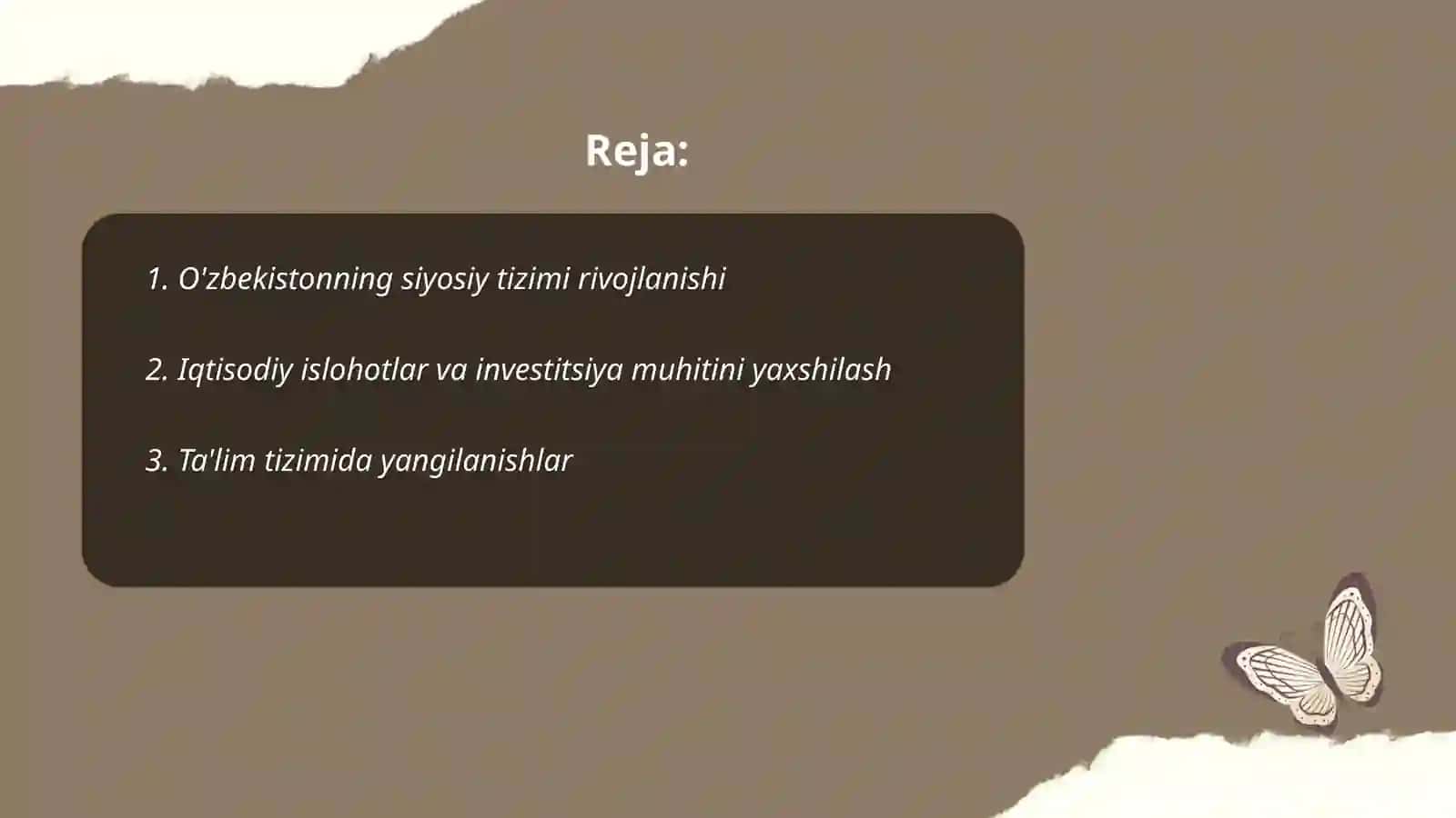 O'zbekistonning siyosiy tizimi rivojlanishi 2
