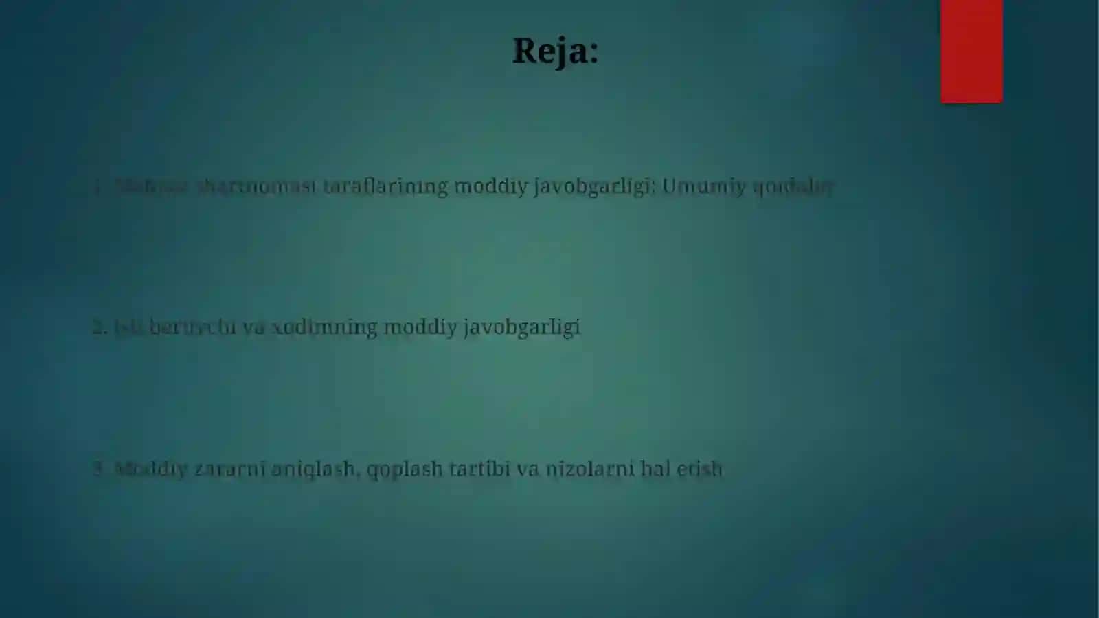 Mehnat shartnomasi taraflarining moddiy javobgarligi 2