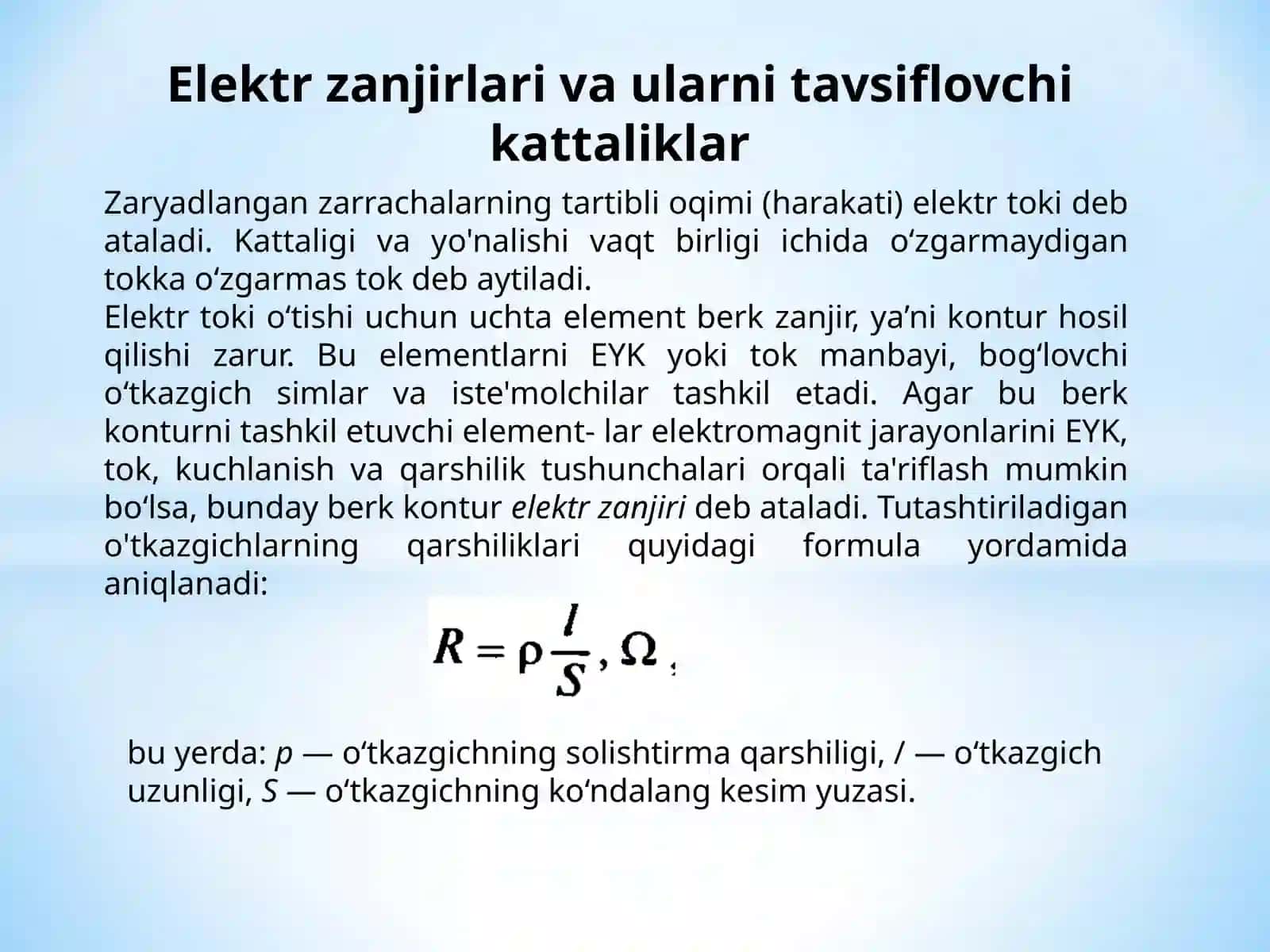 Elektr zanjirlari va ularni tavsiflovchi kattaliklar 2