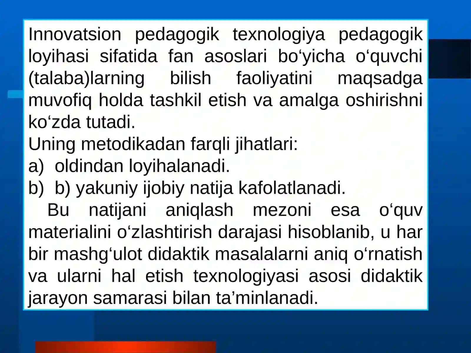 Ona tili va o’qish savodxonligi darslarida innovatsion pedagogik texnologiyalar 2