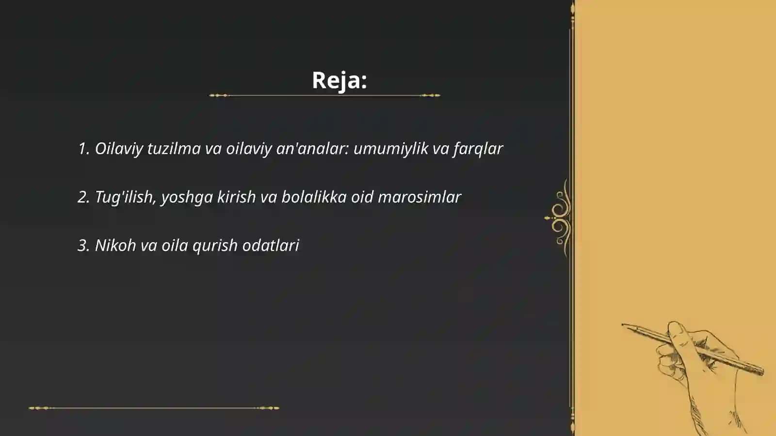 Oilaviy tuzilma va oilaviy an'analar: umumiylik va farqlar 2