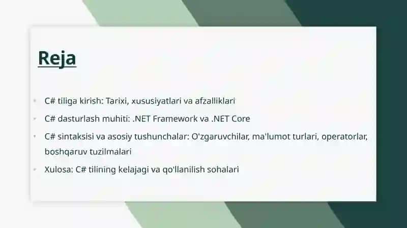 C# Dasturlashtiliasoslari 2