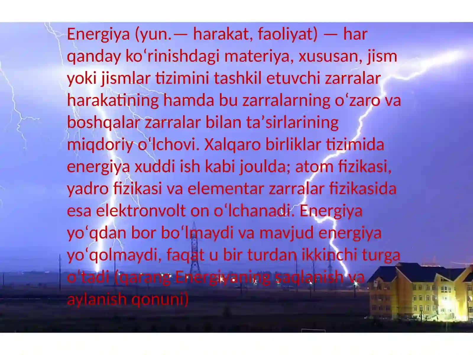 Energiya va energitizm 2