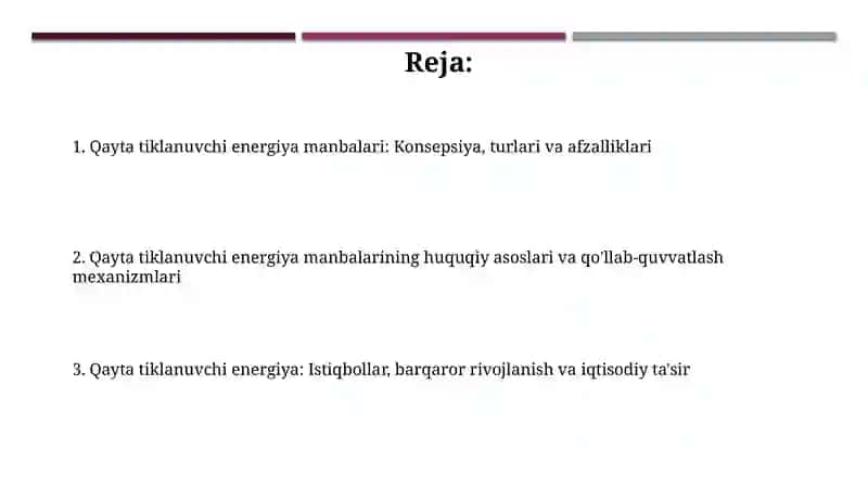 Qayta tiklanuvchi energiya manbalari: Kontseptsiya va turlari 2