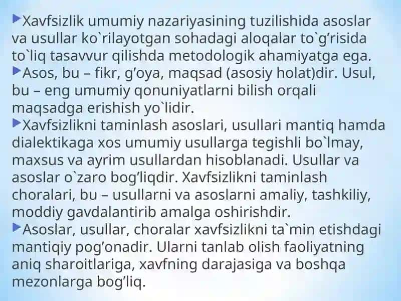Faoliyat xavfsizligini tahlil qilish 2