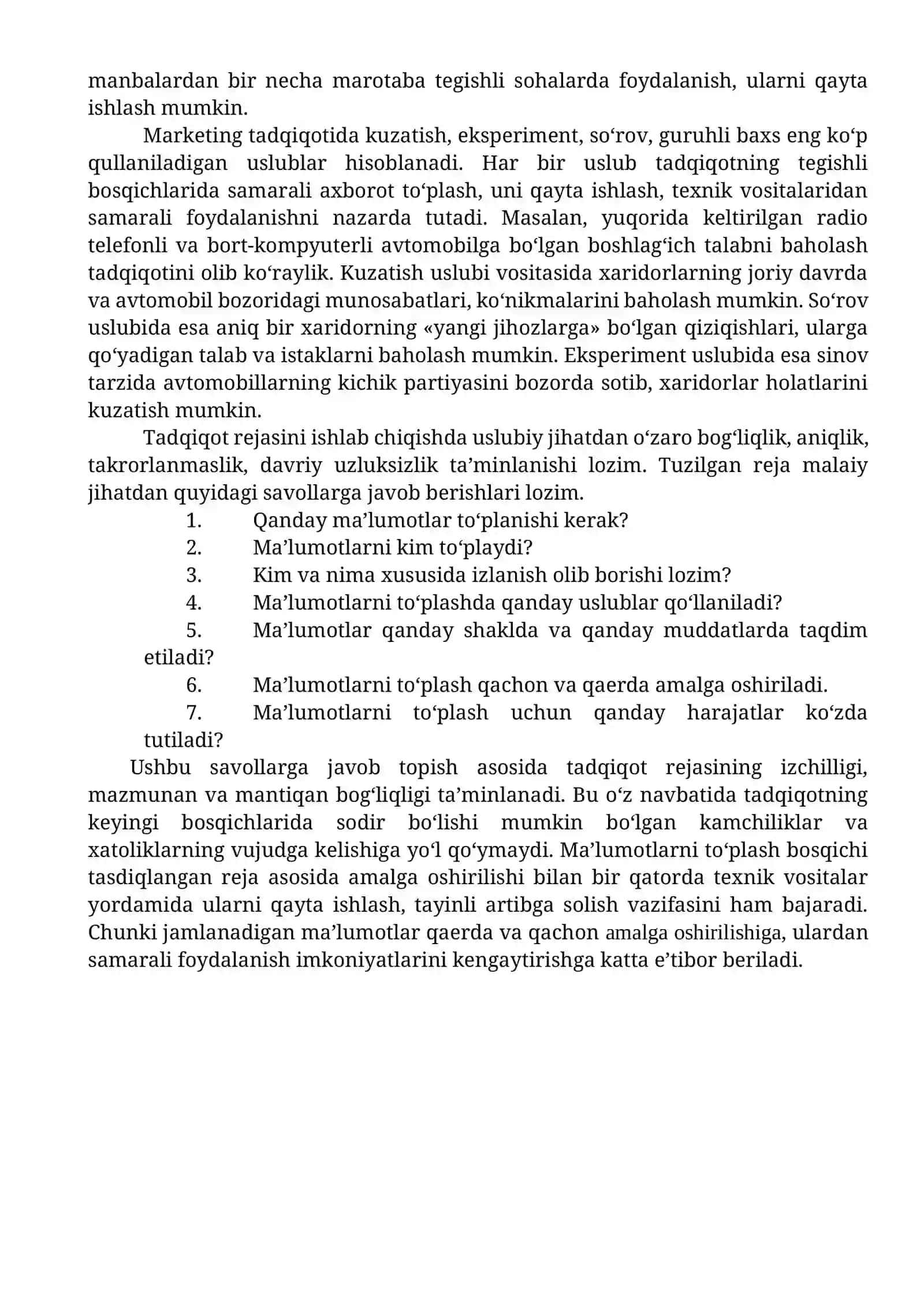 Marketing tadqiqotlarining maqsadi va vazifalari 2