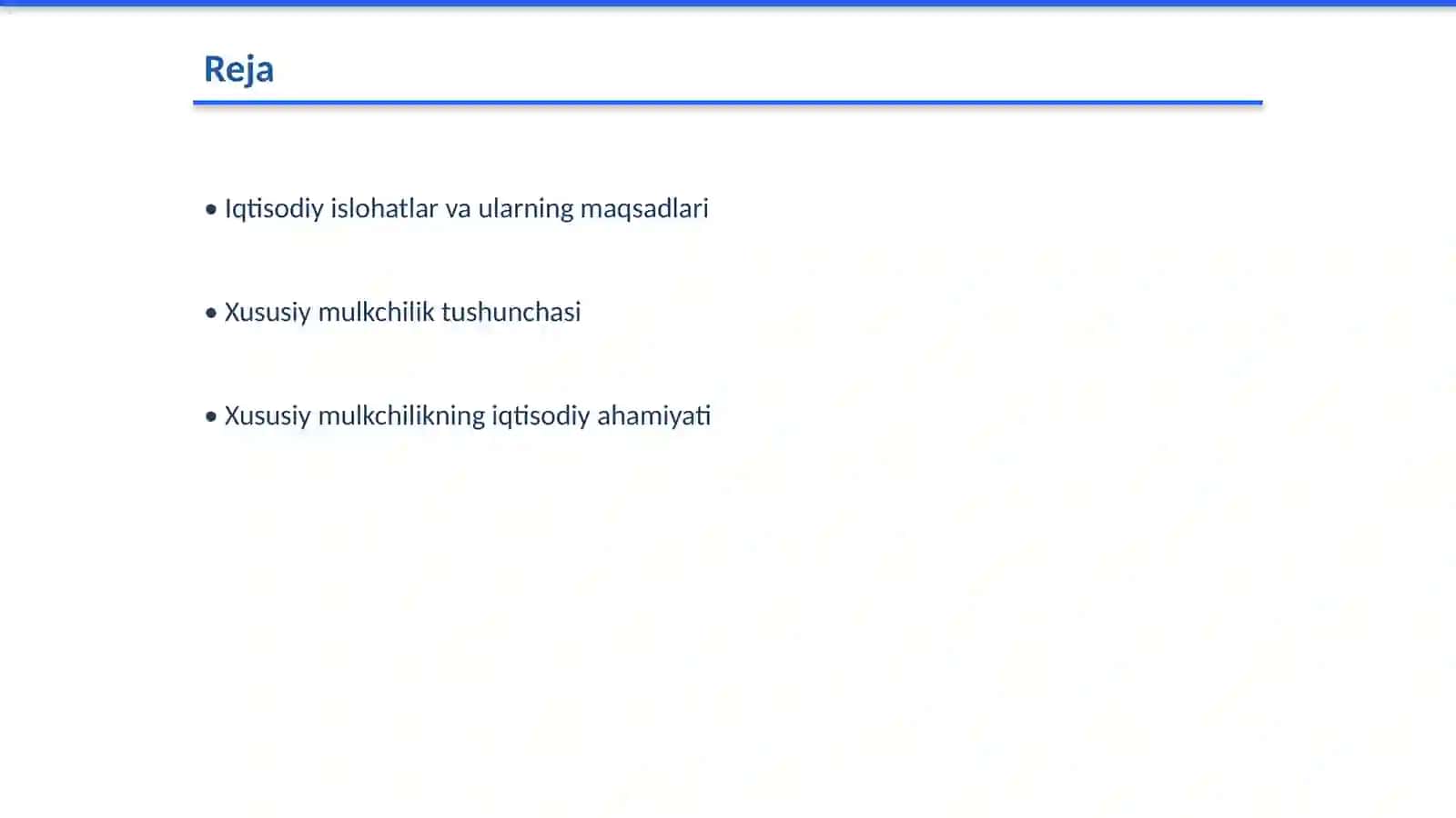 Iqtisodiy islohatlar.Xususiy mulkchilikning shakllanishi 2
