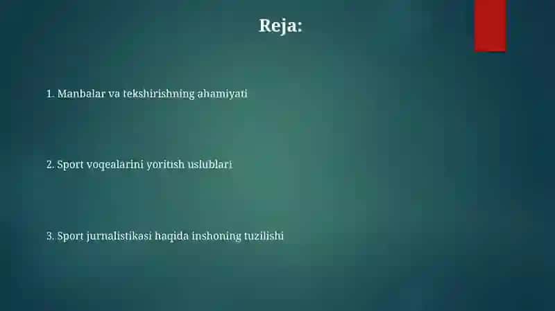 Sport jurnalistikasi haqida esse yozish 2