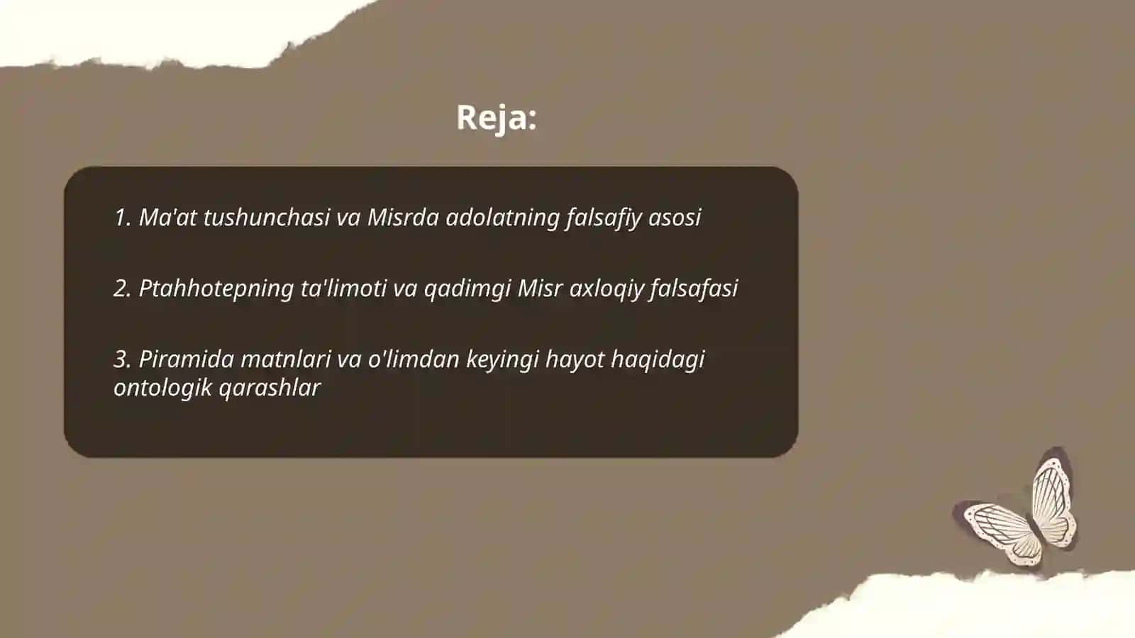 Qadimgi misr va bobilda ilk falsafiy fikrlarning vujudga kelishi Ibragimova Maftuna 2