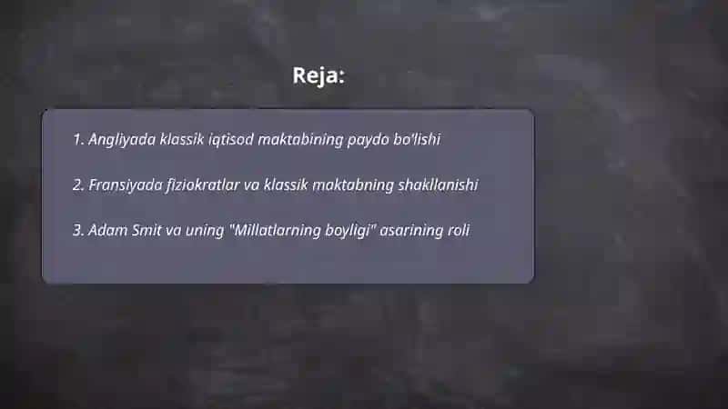 Angliya va Fransiyadagi klassik maktablarni shakillanishi 2