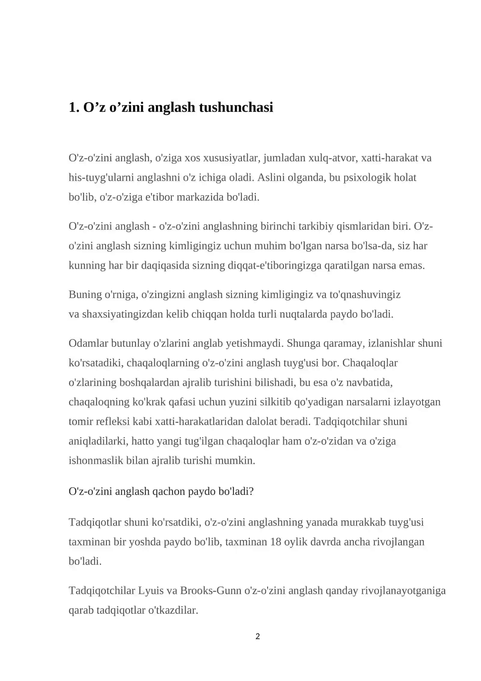 O’z o’zini anglash psixologiyasi 2