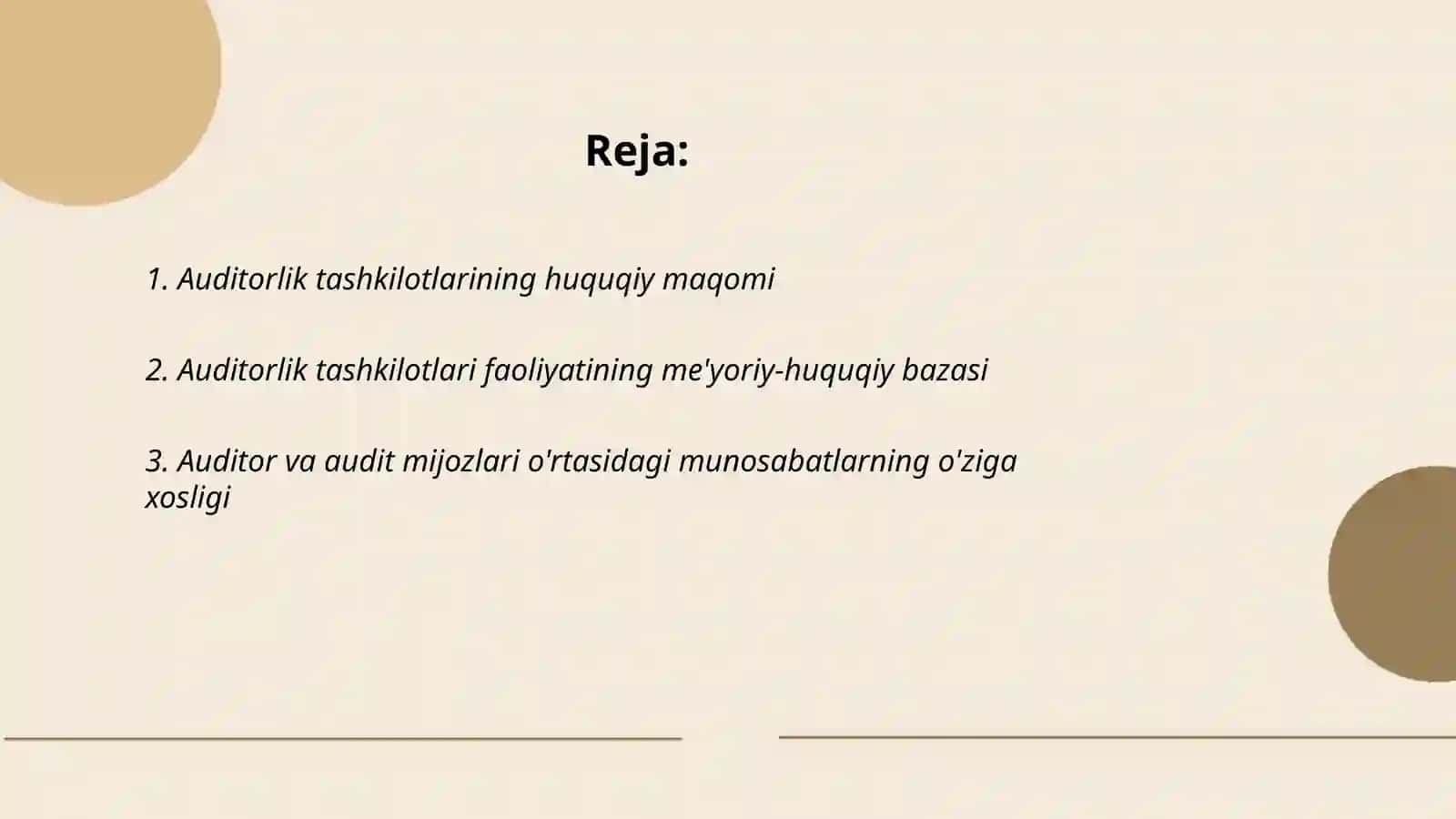 Auditorlik tashkiloti va auditorlarning mustaqilligi 2