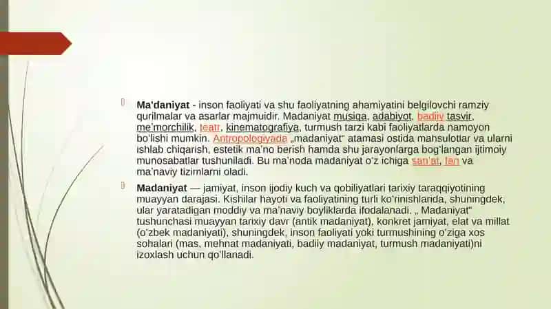 Madaniyatning ichki tuzilishi 2