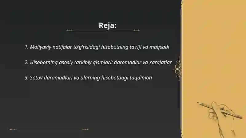 Moliyaviy natijalar to'g'risidagi hisobot 2