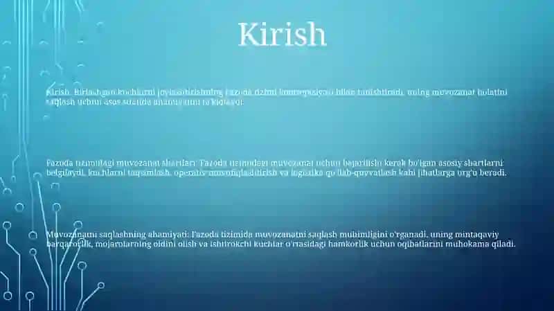 Fazoda Ixtiyoriy Joylashgan Kuchlar Sistemasining Muvozanat Shartlari 2