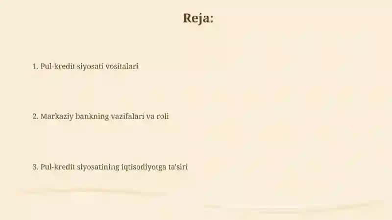 Pul-kredit siyosati vositalari 2