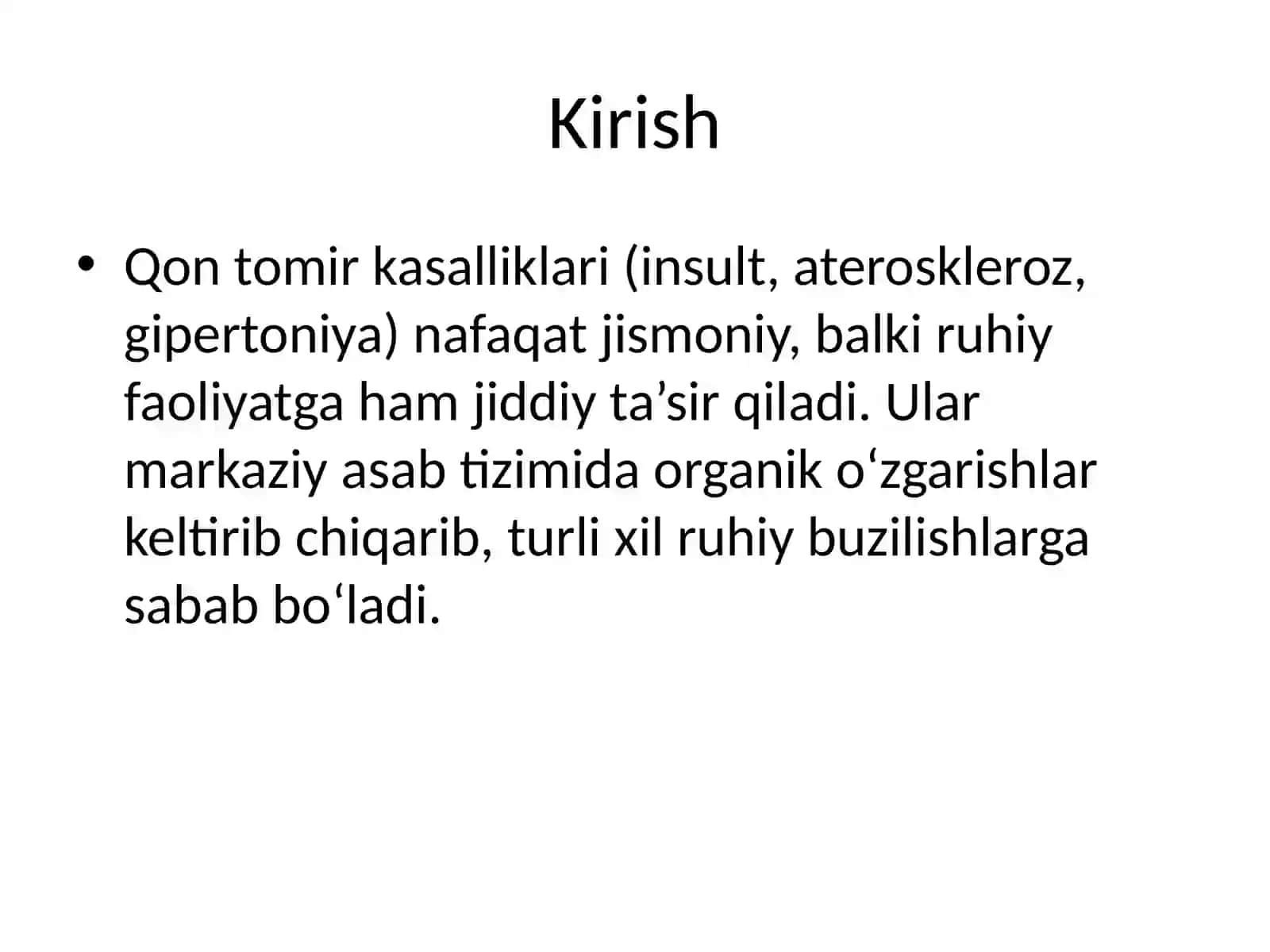 Qon tomir ruhiy buzilishlari 2