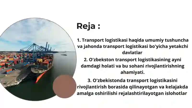 DAVLATNING TRANSPORT LOGISTIKA SIYOSATI 2