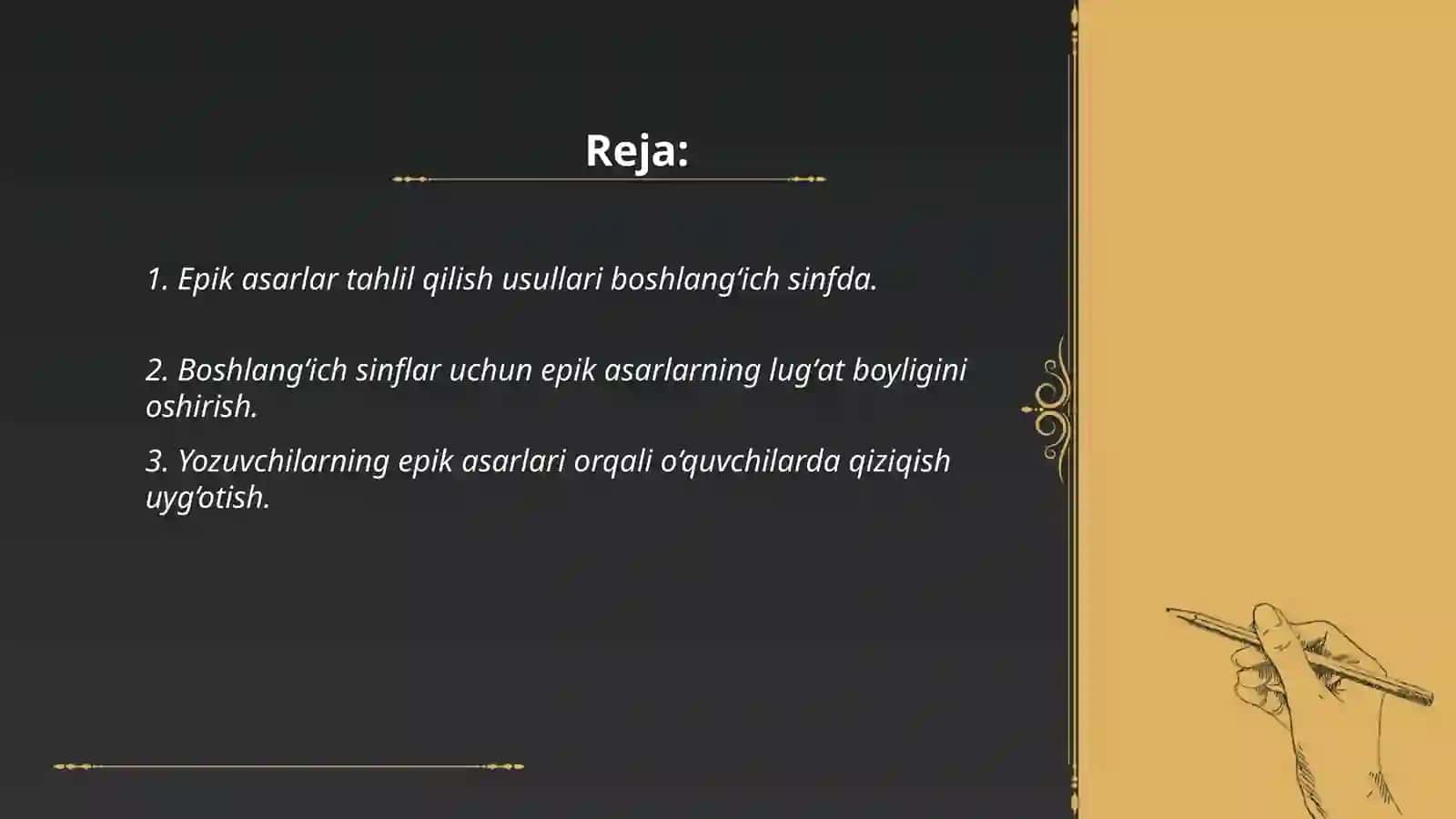 Epik asarlar ustida ish 2
