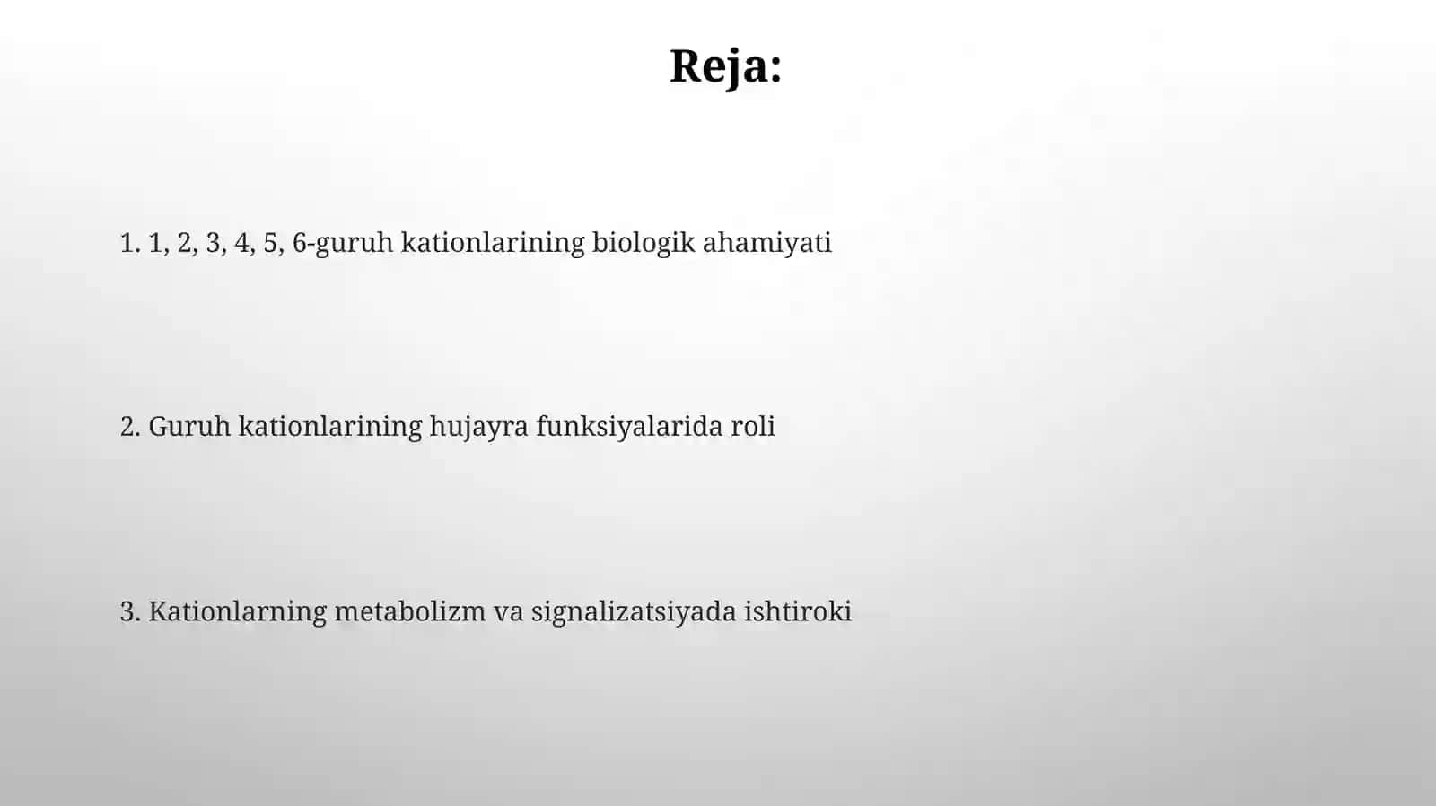 Kationlarning biologik ahamiyati 2