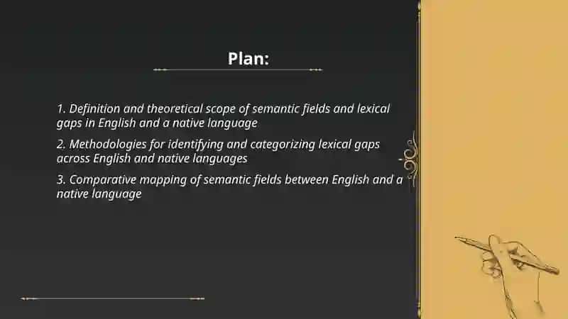 Semantic fields and lexical gaps in English and native language 2