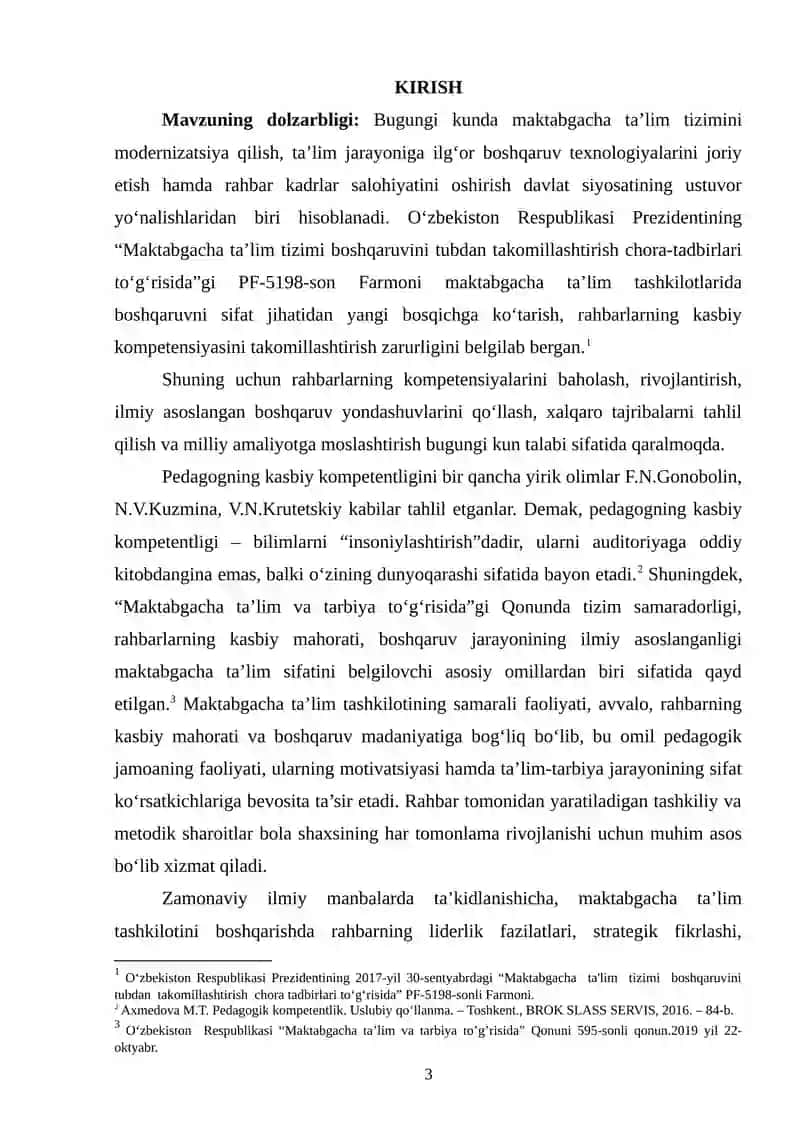 Maktabgacha ta'lim tashkiloti rahbarining kasbiy mahoratini shakllantirish va rivojlantirish 2
