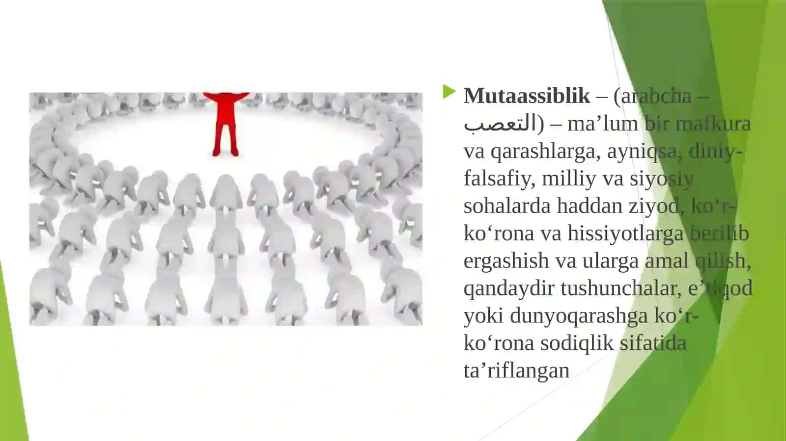 Diniy mutaassiblik va dindorlik 2
