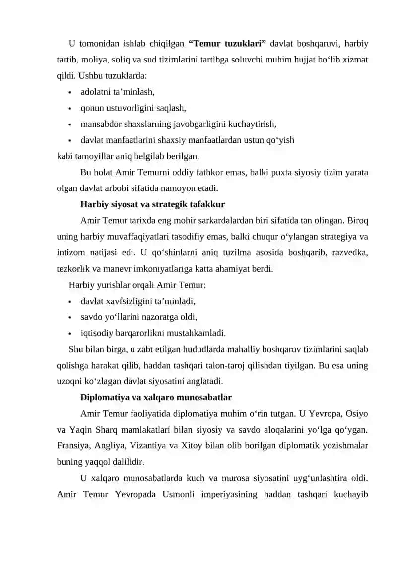 Amir Temur – buyuk davlat arbobi 2