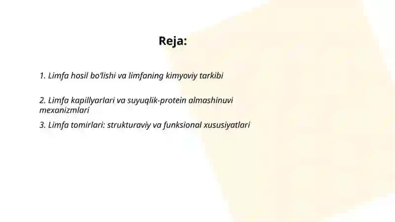 Limfa tizimining fiziologiyasi 2