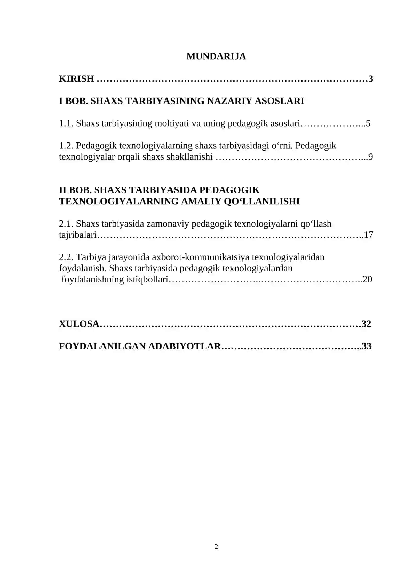 SHAXS TARBIYASIDA PEDAGOGIK TEXNOLOGIYALARDAN FOYDALANISH 2