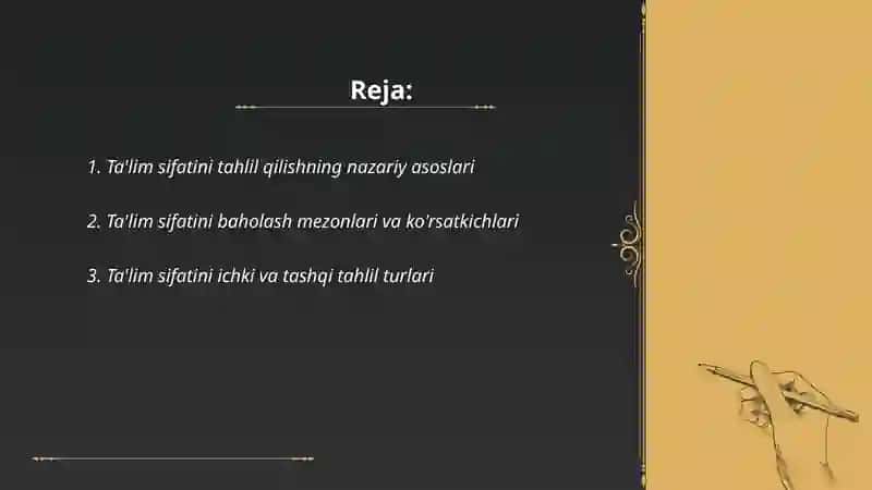 Ta'lim sifatini tahlil qilish va uning turlari 2
