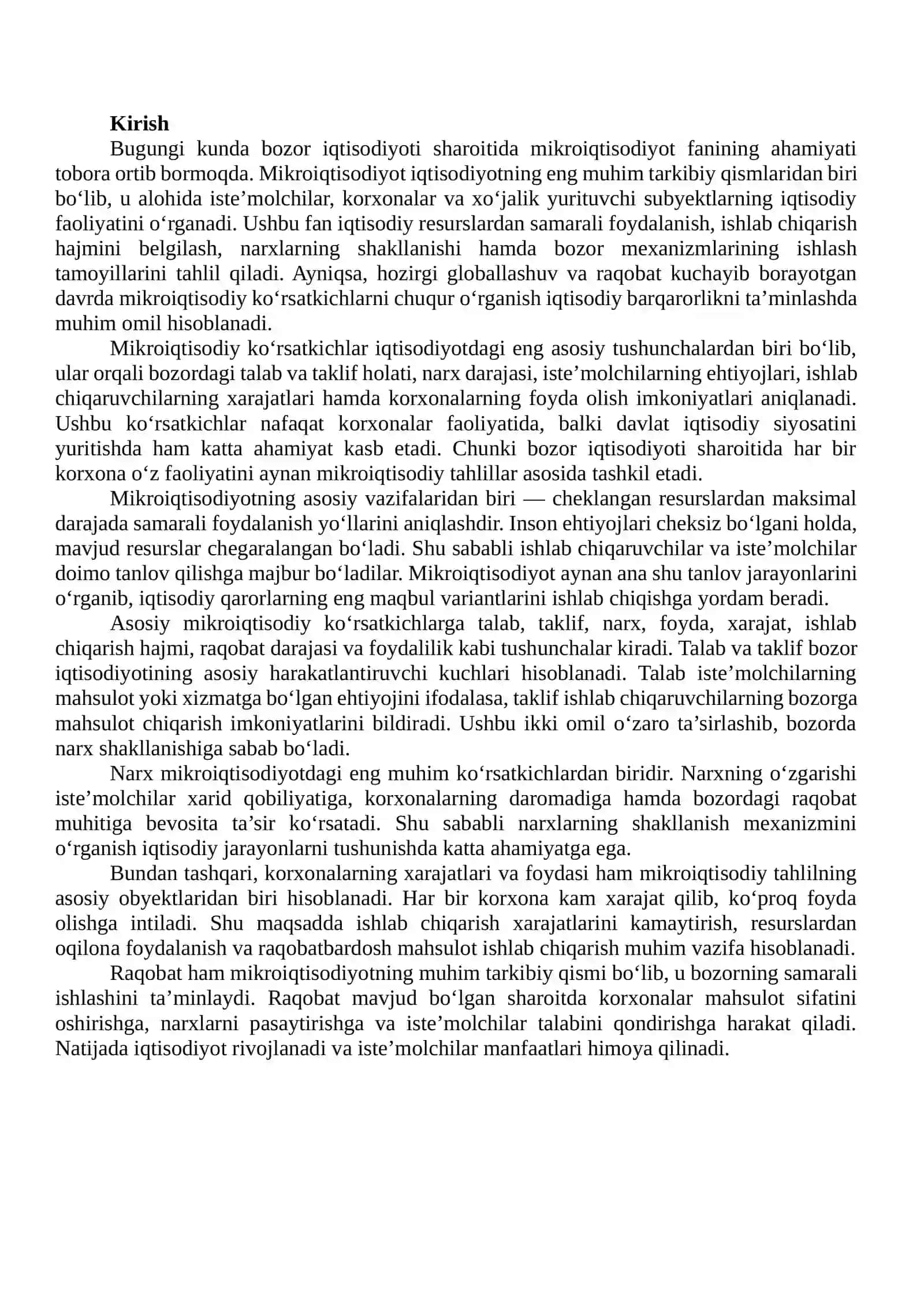 Asosiy mikroiqtisodiy ko‘rsatkichlar 2