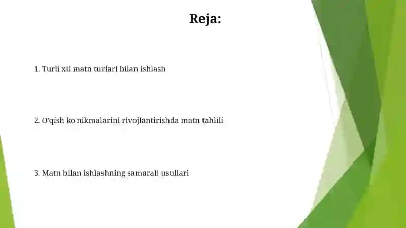Uqish darslarida matn ustida ishlash 2