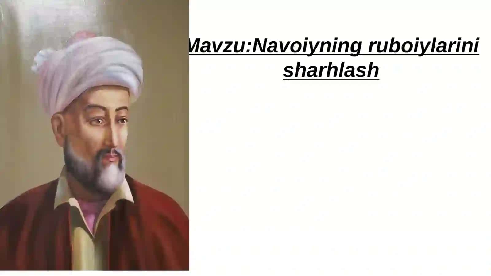 Navoiyning ruboiylarining sharhlash 2