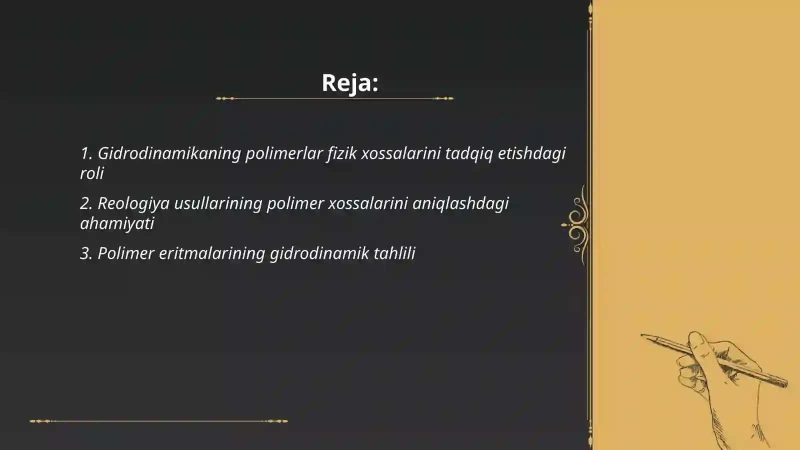Gidrodinamik va reologik usullarni polimer xossalarini aniqlashdagi qollanishi 2