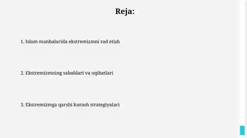 Islom manbalarida ekstremizmga qarshi addiyalar 2