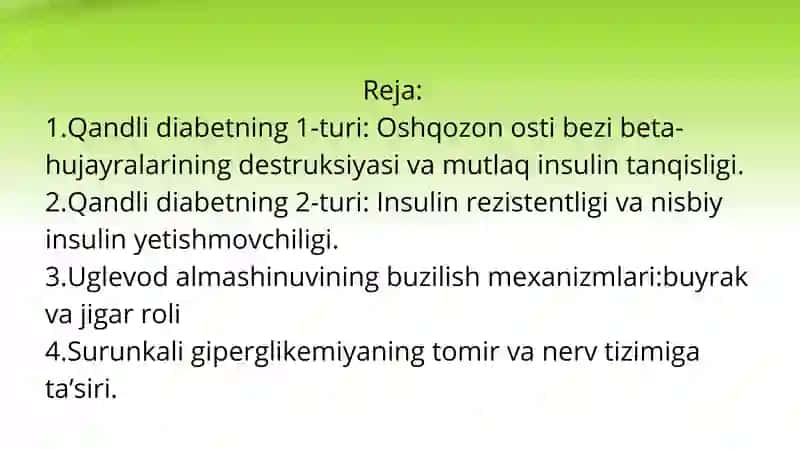 Qandli diabetning fiziologik asoslari 2