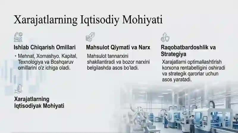 ishlab chiqarish xarajatlari va ularning turlari 2