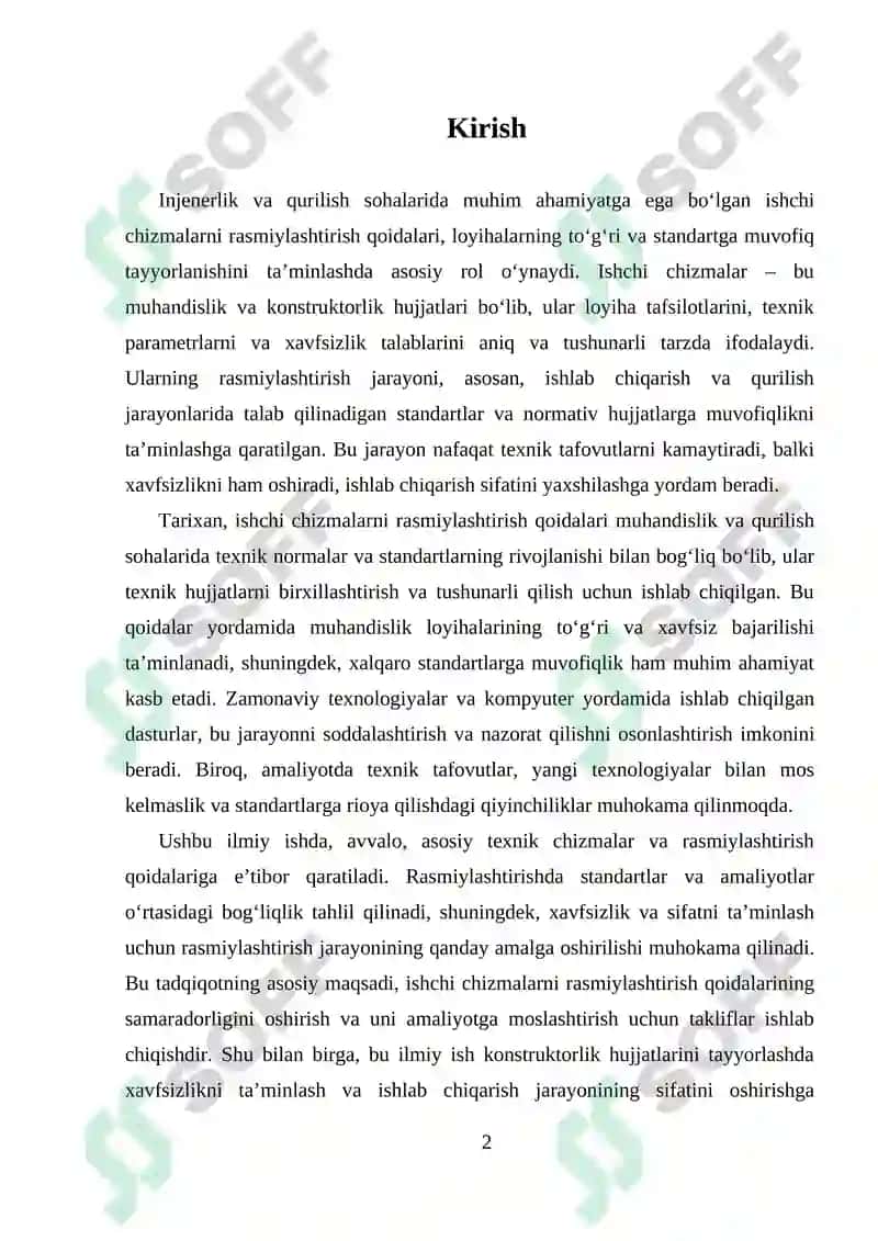 Ishchi Chizmalarni Rasmiylashtirish Qoidalari 2