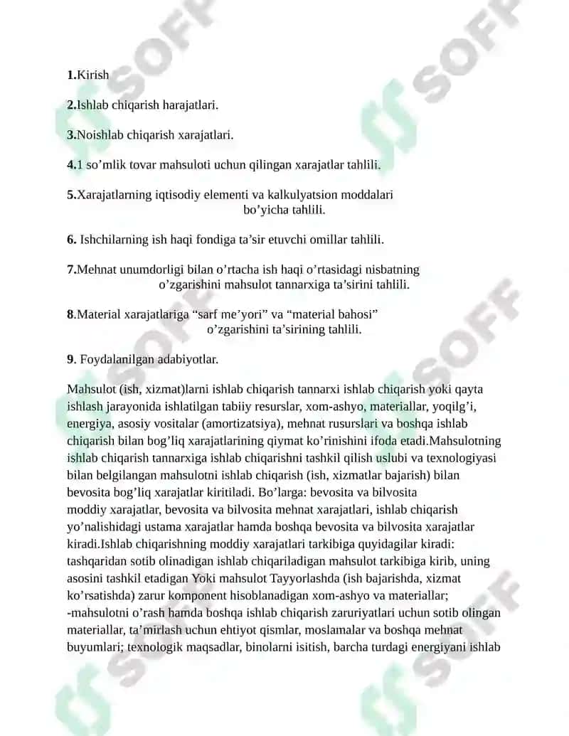 ISHLAB CHIQARISH VA NOISHLAB CHIQARISH XAJATLARI 2