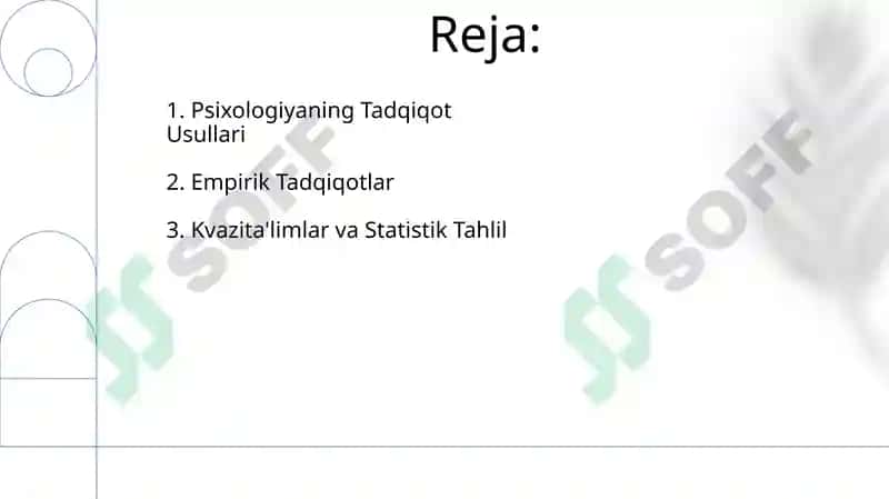 Psixologiya fanining tadqiqot metodlari 2