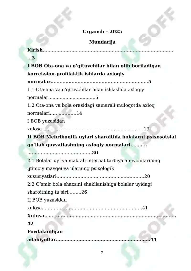 Xalq ta’lim tizimi psixologi ishining o‘ziga xos jihatlari(Mexribonlik uylari, internatlar, sotsial ta’minot, sog‘likni saqlash muassasalari, huquq-targ‘ibot tizimi) 2