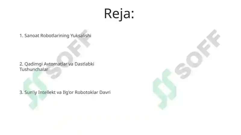 Robototexnika fanining paydo bõlishi va rivojlanish tarixi 2