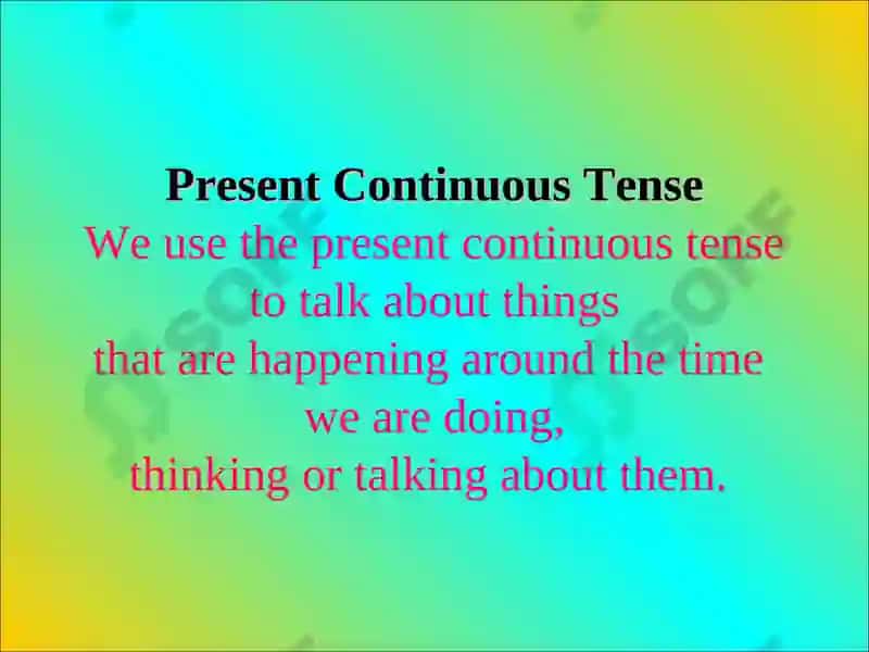 Present Continuous Tense 2