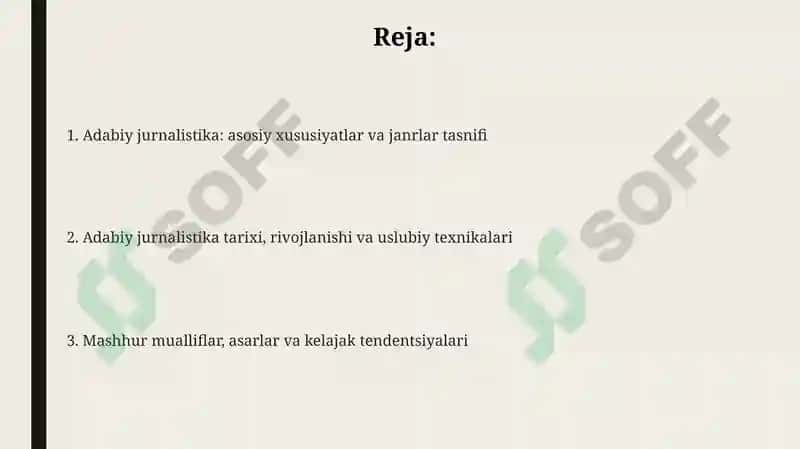 Adabiy jurnalistika janrlarining tarixi va rivojlanishi 2