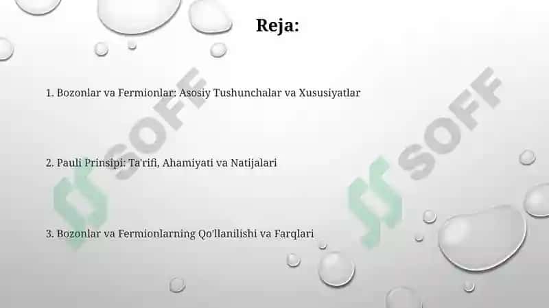 Bozonlar va Fermionlar: Asosiy Tushunchalar va Xususiyatlar 2