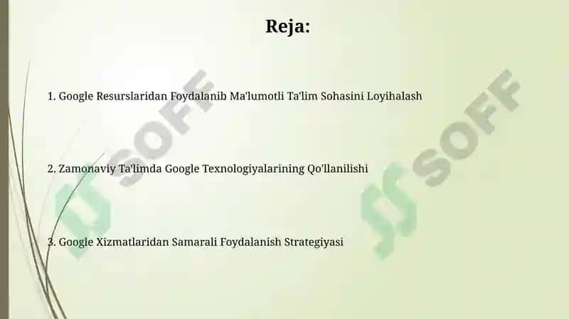 Google vositasidan foydalanib axborot taʼlim maydonini loyihalash 2