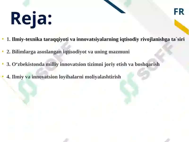 O‘ZBEKISTONDA INNOVATSION FAOLIYATNING TASHKILIY TIZIMI VA UNDAN AMALDA FOYDALANISH HOLATI TAHLILI 2