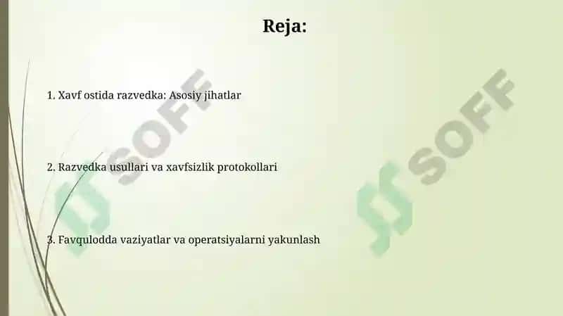 OQQ qo'llanilishi xavfi yuqori bo'lganda o'tkaziladigan rekognostsirovkani tashkillashtirish 2