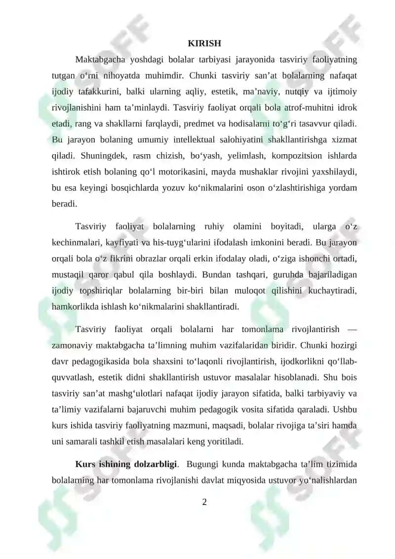 Bolalarni har tomonlama rvojlantirishda tasviriy faoliyatning o‘rni 2